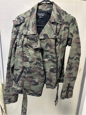 Vintage Trippnyc camo motorcycle jacket